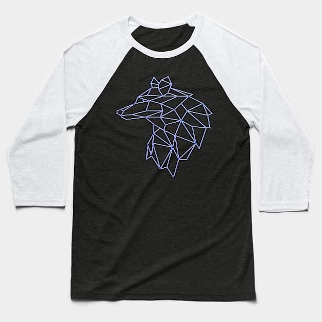 Wolf face tattoo geometric modern Baseball T-Shirt by Okuadinya